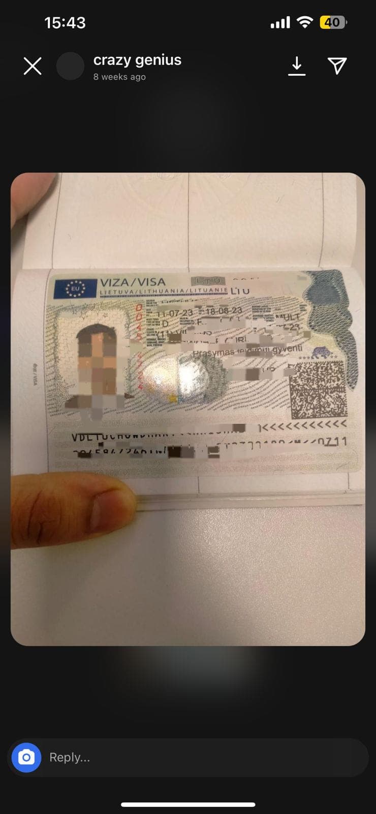 Visa approval proof 40